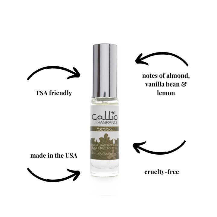Callio Fragrance - Wholesale Perfume/Eau de Toilette - Tessa Travel Perfume|almond, vanilla bean, and lemon|.25 oz1