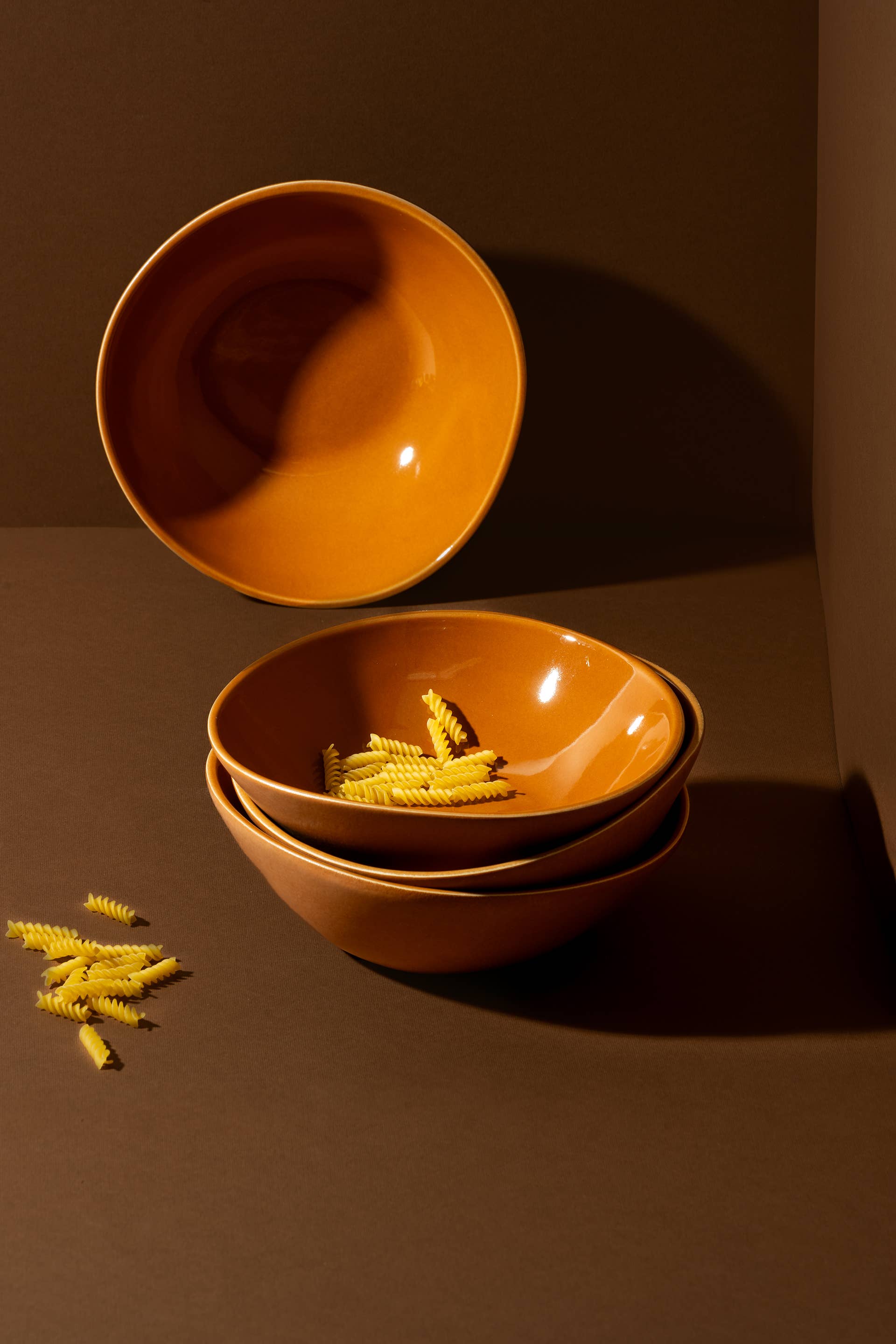 GHARYAN Stoneware & Olive Wood Tableware | Ships from USA - Wholesale Bowl - Handmade Stoneware Soup Plate | Dadasi 7.9"12