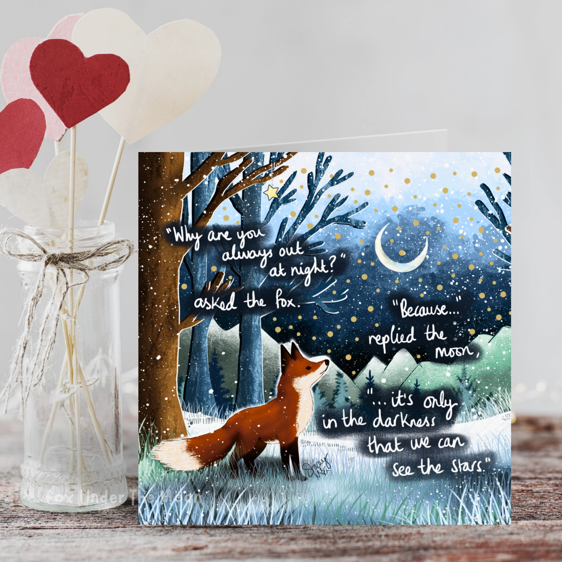 Fox Under The Moon - Wholesale Everyday Greeting Card - 'Out At Night' - Greeting Card From Fox Under The Moon2