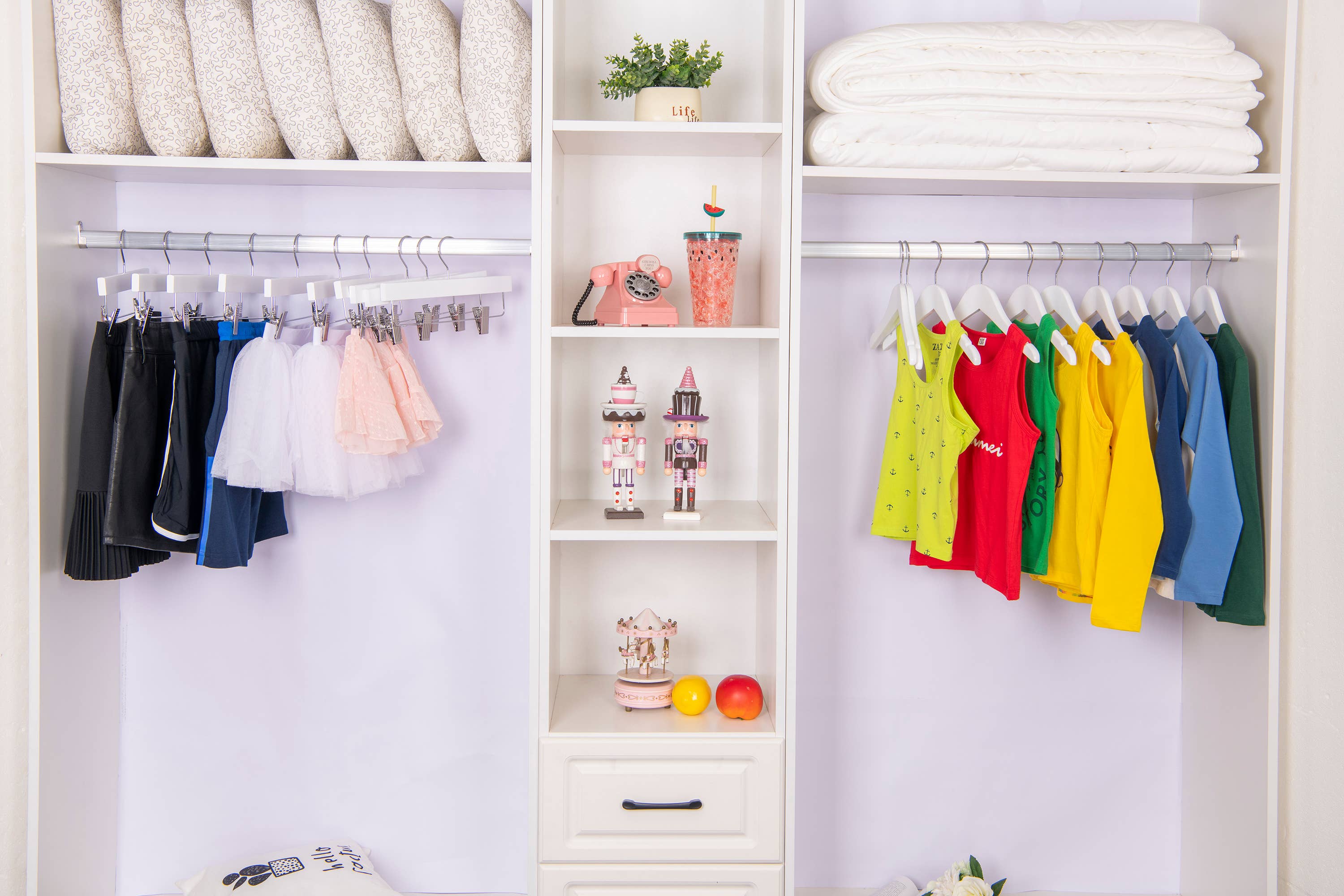 Quality Hangers - Wholesale Clothes Hangers - WK41- Kids Wooden Hanger, 12" White - 801