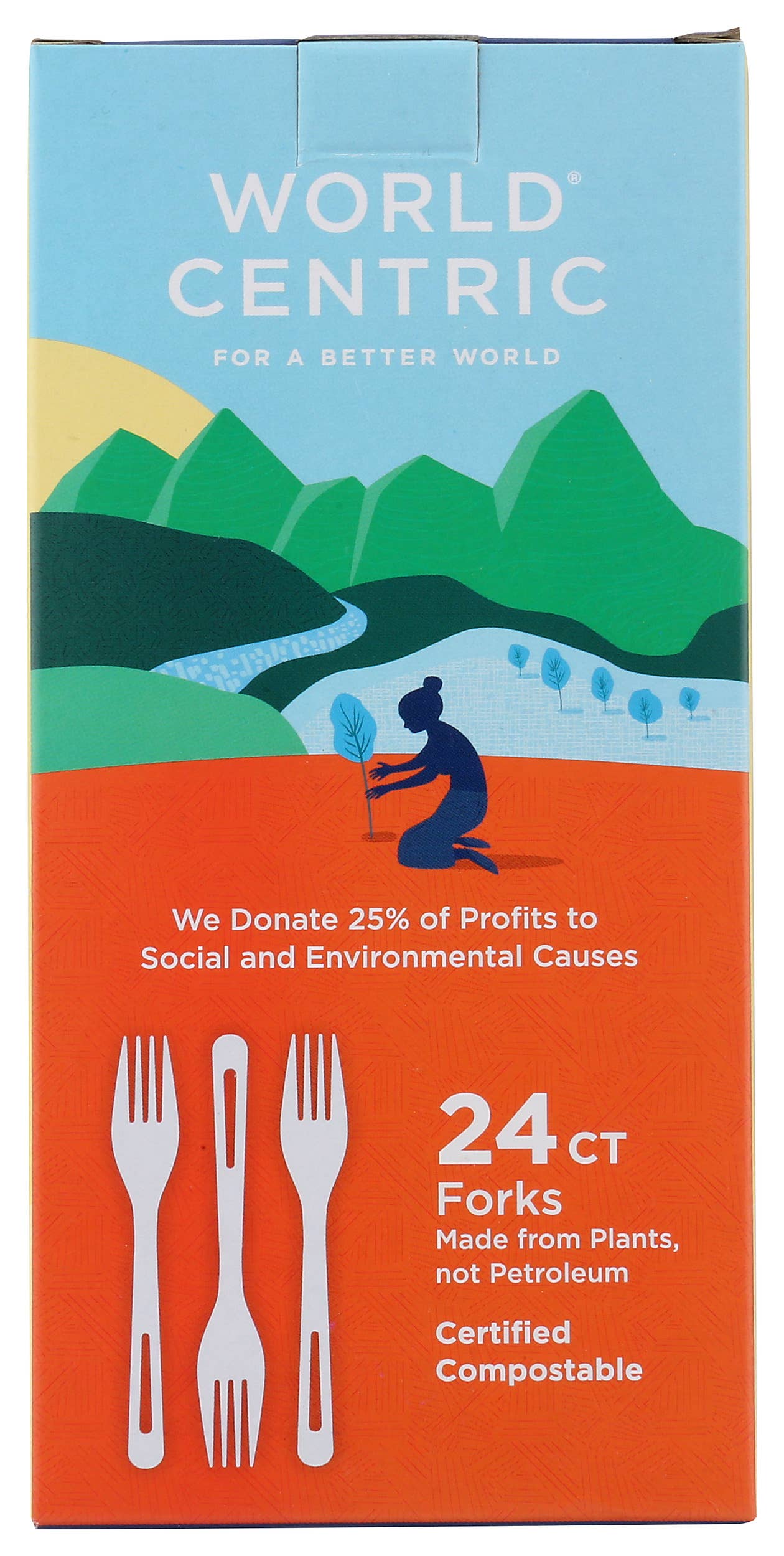 KeHE Distributors, LLC - Wholesale Disposable Servingware Set - World Centric Corn Starch Fork - 24 per pack