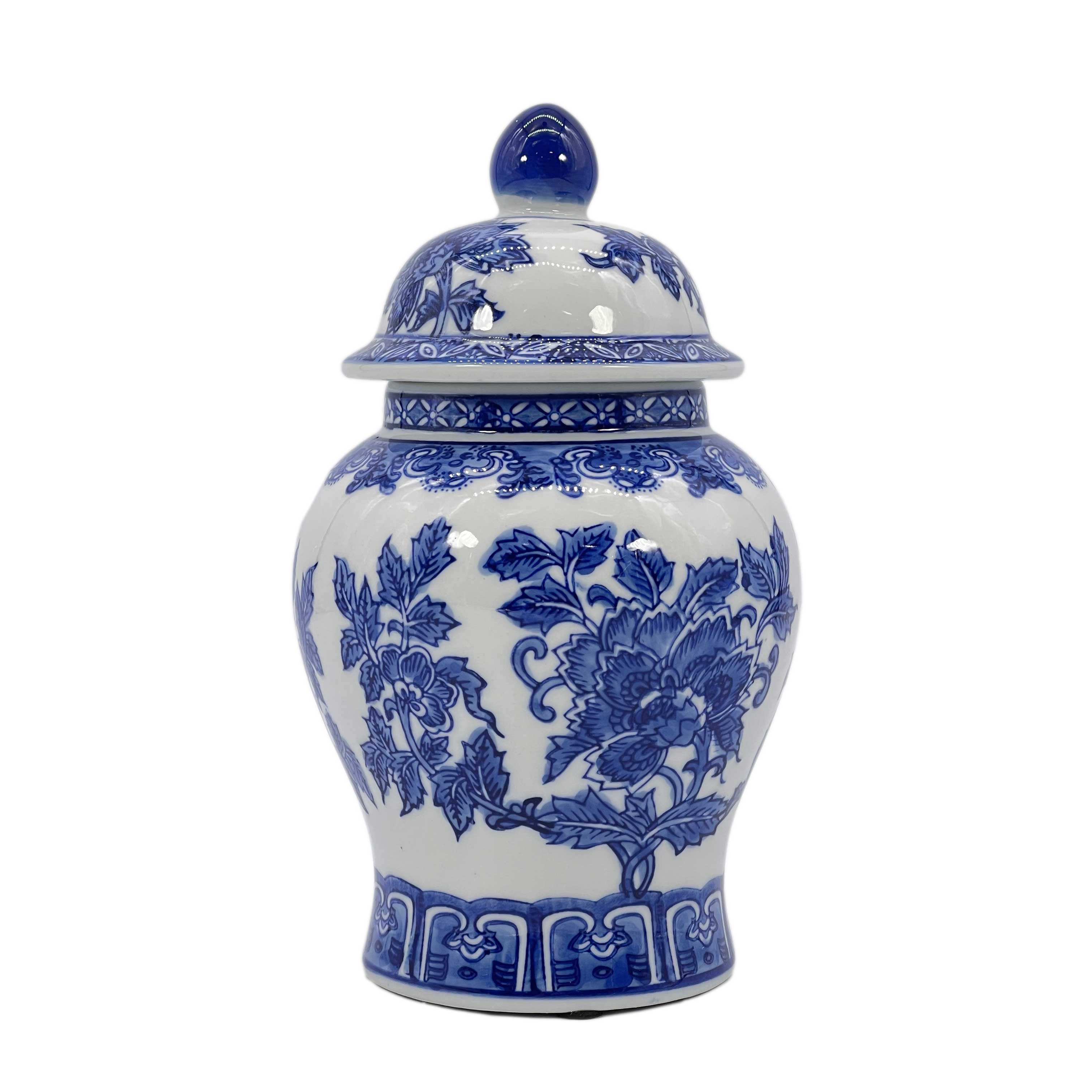 Galt International Company – wholesale Decorative jar – Small Chinoiserie Ceramic Decorative Tea & Ginger Jar 8"16