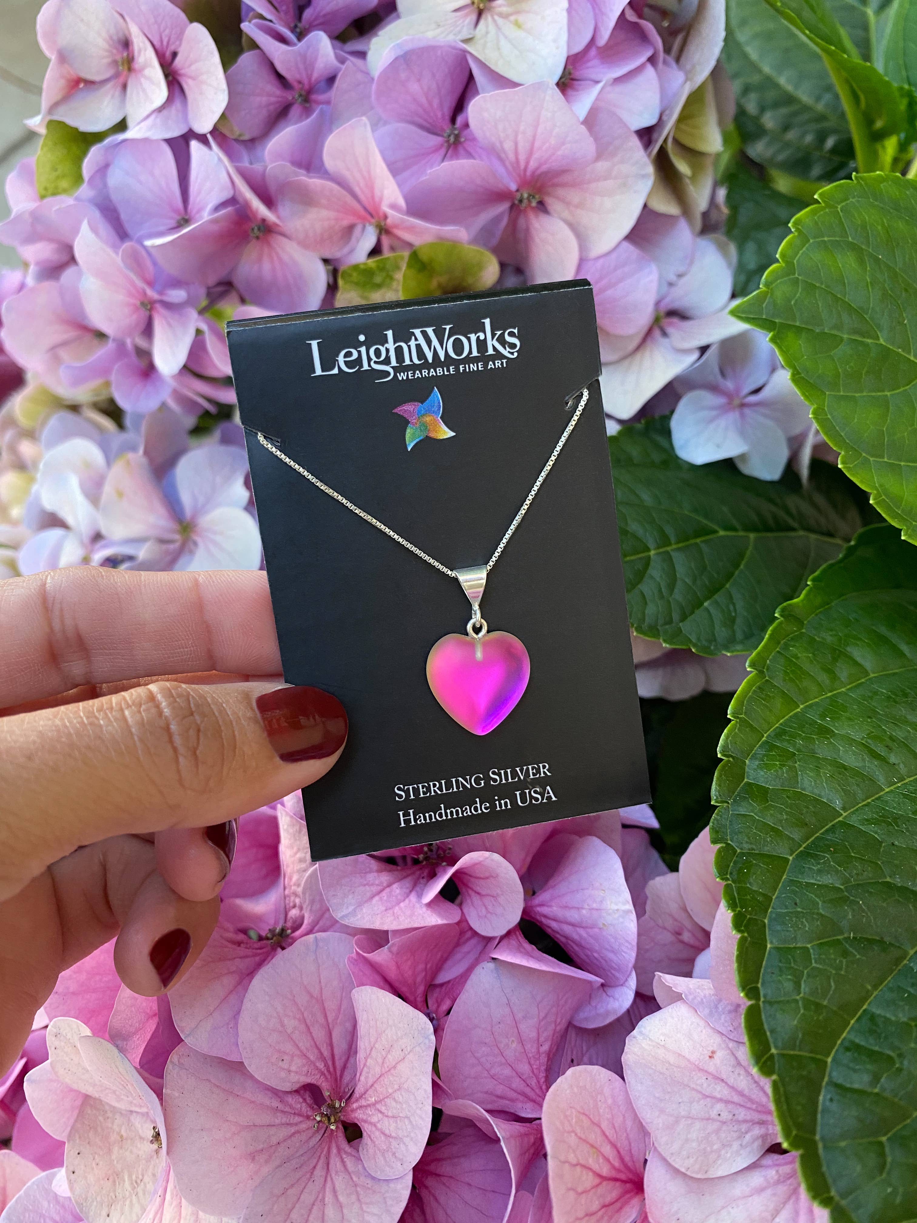 LeightWorks - Wholesale Pendant/Charm Necklace - Large Heart Pendant Sterling Silver Crystal Jewelry Necklace9