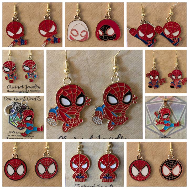 Con-Quest Crafts - Wholesale Jewelry Set - Superhero& Comic Inspired Earrings, Necklaces & Zipper Pulls4