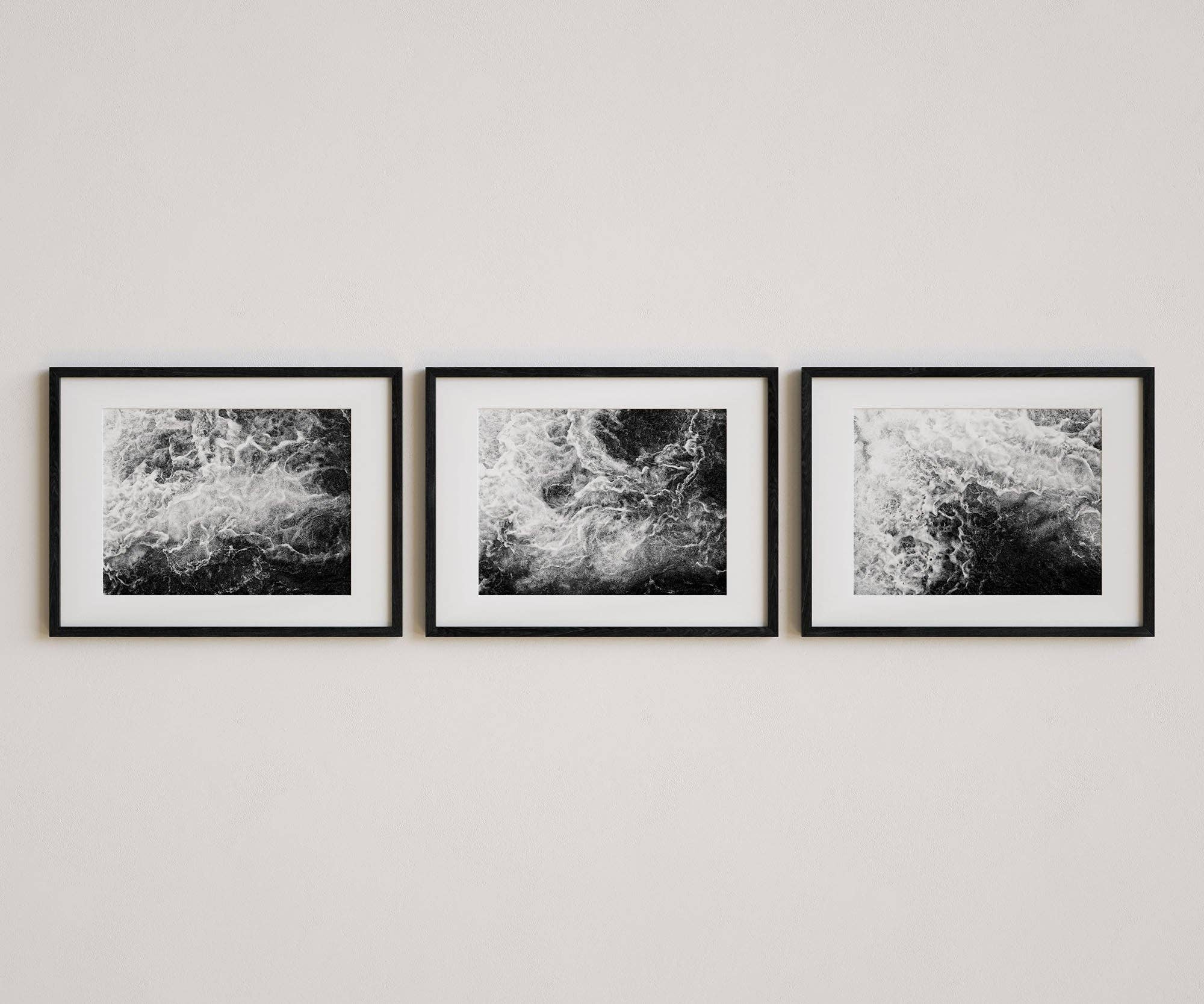 Lisa Russo Fine Art - Wholesale Gallery Wall Set - Abstract Black and White Swirl | Art Prints Set of 33