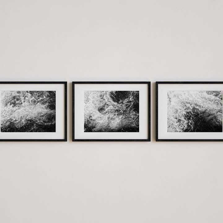 Lisa Russo Fine Art - Wholesale Gallery Wall Set - Abstract Black and White Swirl | Art Prints Set of 33