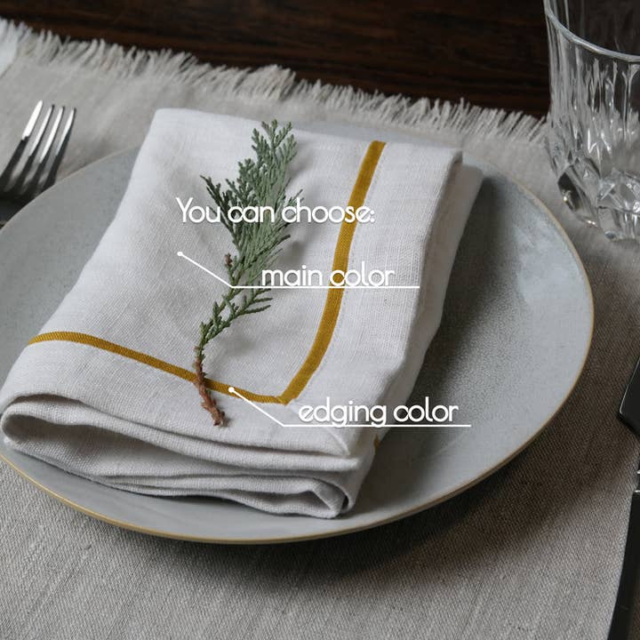 Liem Home - Wholesale Dinner & Cloth Napkin - Linen Napkins with Mitered Corners and Edging8