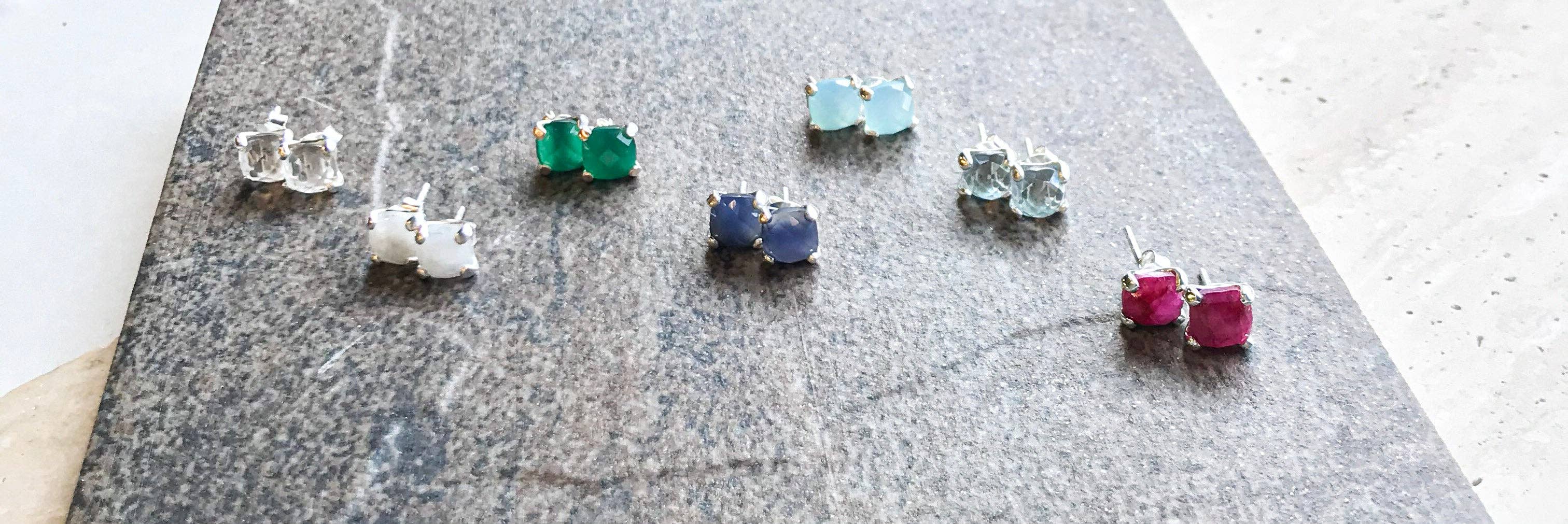 Treisi - Wholesale Stud/Post Earrings - Four prong stud earrings3