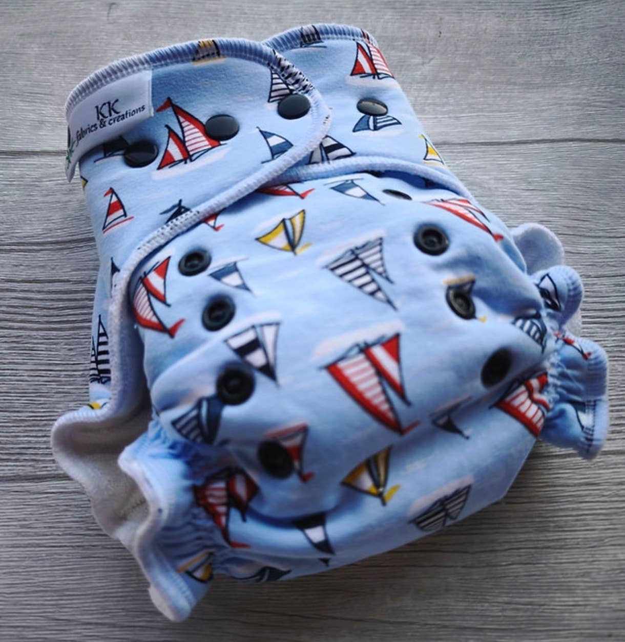 KKfabricsandcreations - Wholesale Diaper (Cloth) - Baby - Cloth diaper sailboats, bamboo inner