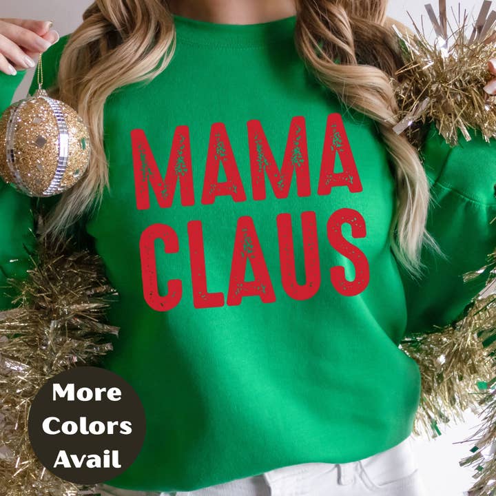 Epic Life - Designed - Wholesale Screen Printed T-Shirt - Women's - Mama Claus Shirt or Sweatshirt – Christmas Top Small - 4XL and Plus Size – Multiple Colors7