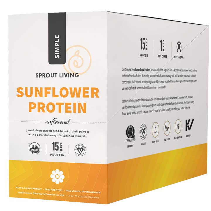 Sprout Living - Wholesale Protein/Superfood Powder - Simple Protein | Organic Sunflower Seed Protein, DB