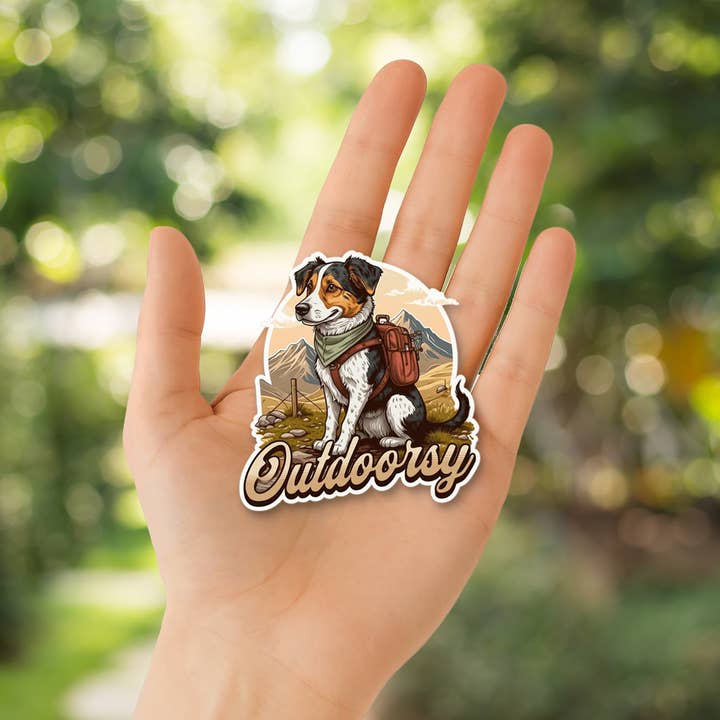 PiggyPrintStickers - Wholesale Sticker - Outdoorsy Dog Sticker | Dog Vinyl Sticker | Dog Stickers1
