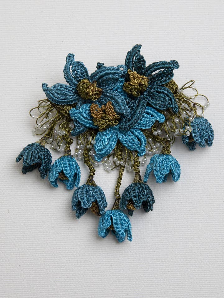 Brooch Star - Teal for wholesale by Meredith Strauss