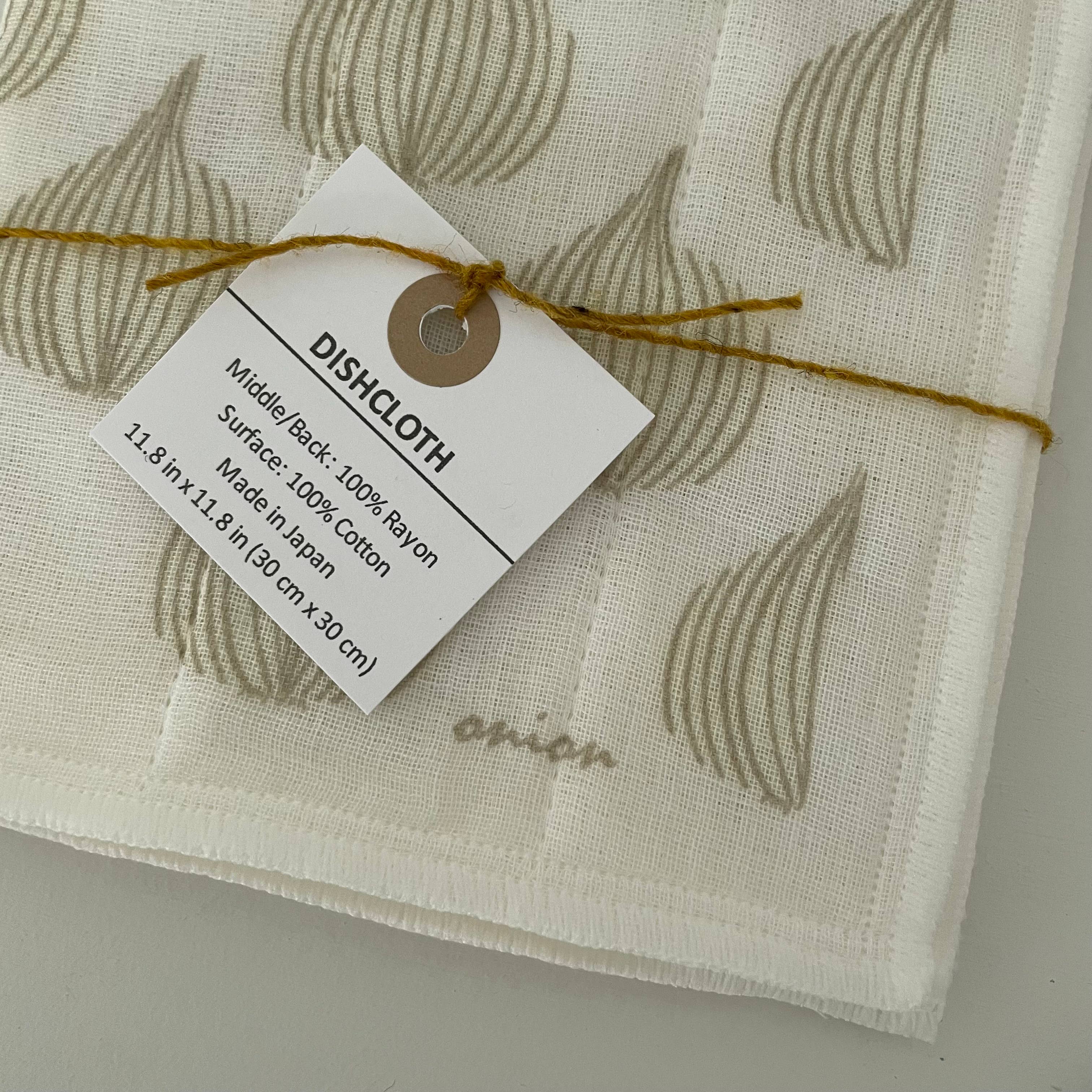 fort & field - Wholesale Dishcloth - kaya Japanese rayon/cotton dishcloth 11.75" sq. - tan onion3