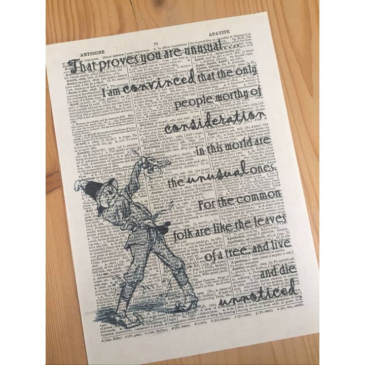 Parksmoonprints – wholesale Art print – Wizard Of Oz Unusual Dictionary Quote - Quirky Wall Art