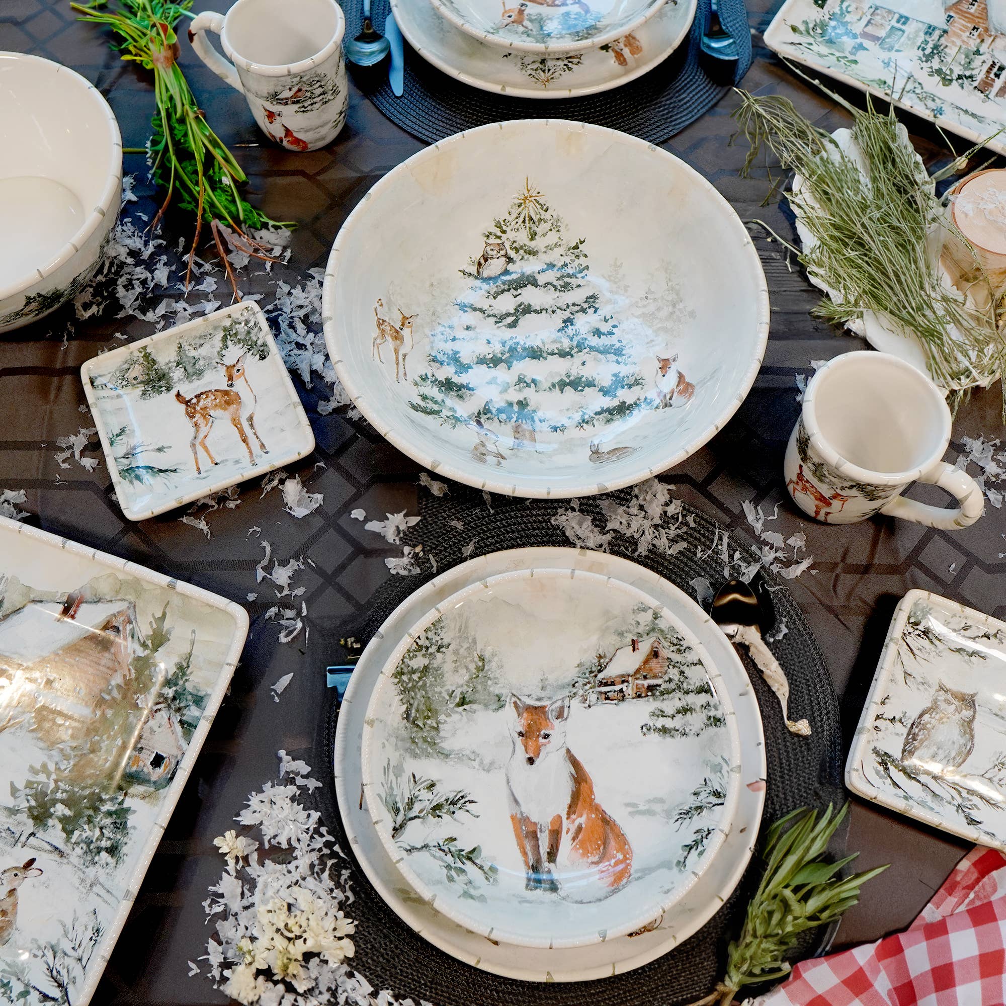 Certified International - Wholesale Serve Bowl - Winter's Frost Christmas Serving/Pasta 13in x 3in1