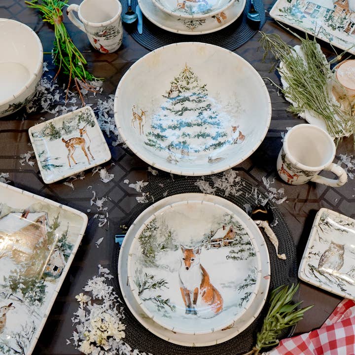 Certified International - Wholesale Serve Bowl - Winter's Frost Christmas Serving/Pasta 13in x 3in1