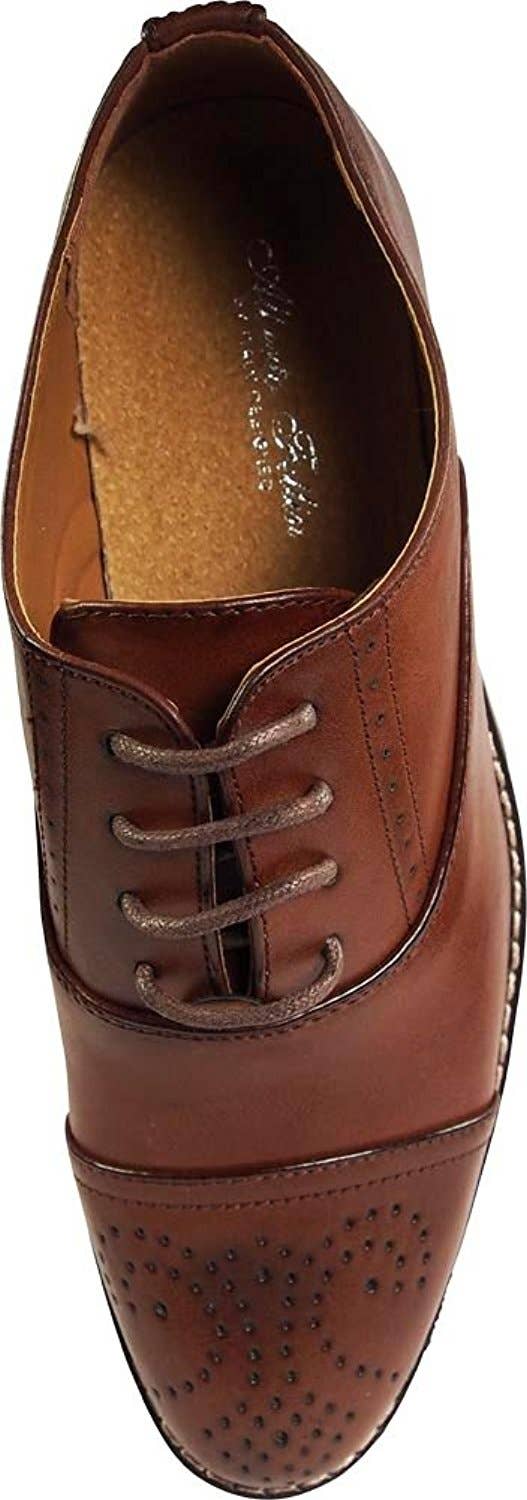 Eastern Off Price - Wholesale Oxford Shoes - Men's - Via Farinella - Mens Genuine Leather Insole Cap Toe Lace Up11