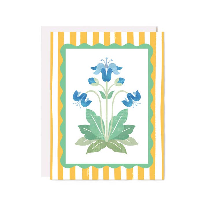 Ula Bloom - Wholesale Everyday Greeting Card - Mini Iris Block Print Card