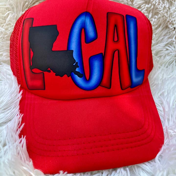Local patriotic state hats trucker hat for wholesale by on the Bayou