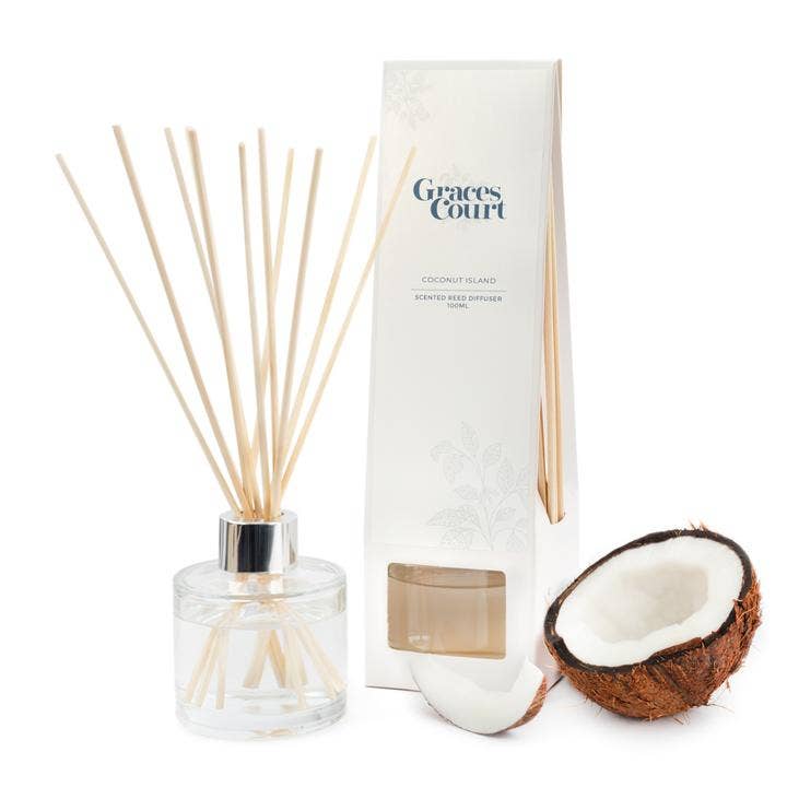 Diffuseur à roseaux Coconut Island 100 ml pour la vente par Graces Court