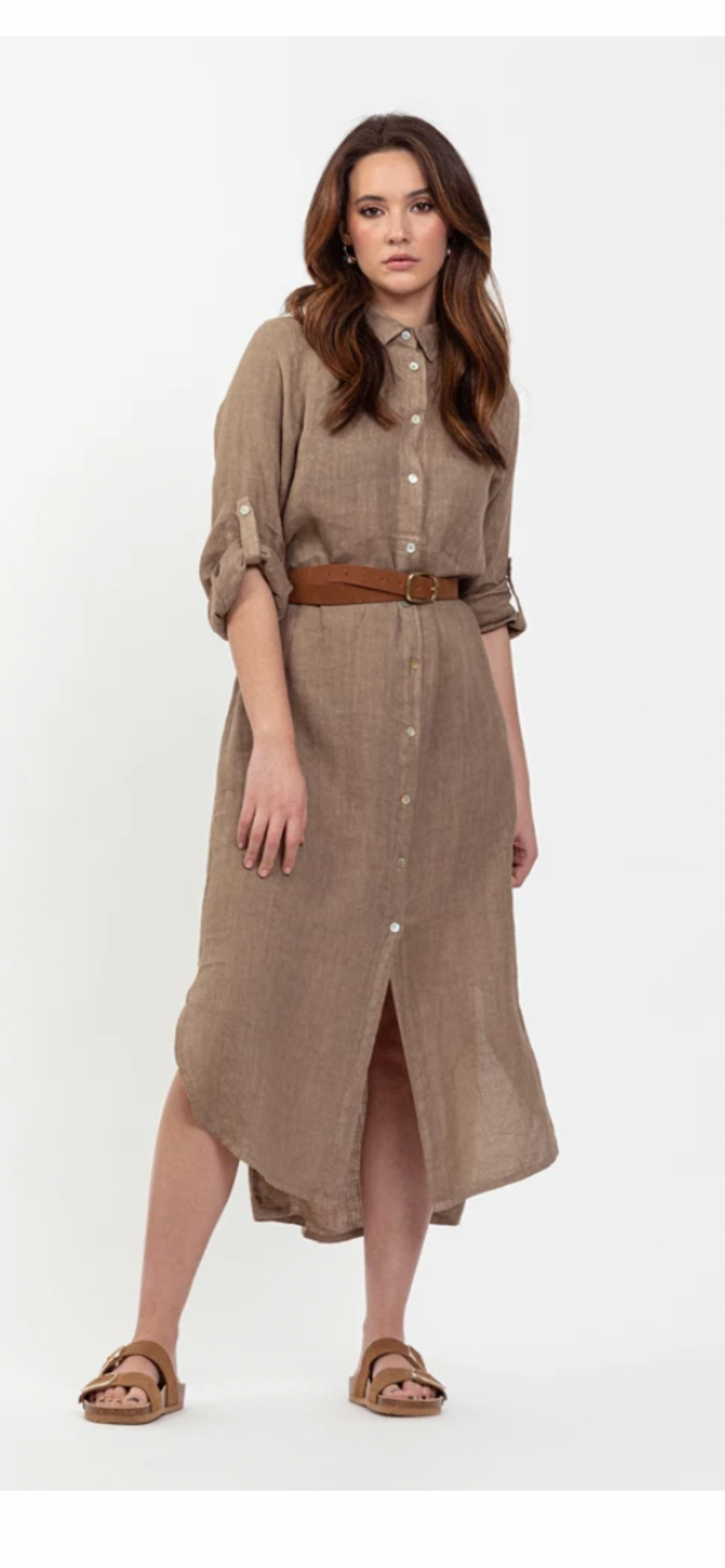 LÉA & LUC - Wholesale Dress - Women's - Long shirt dresses in 100% Linen REF. 148451