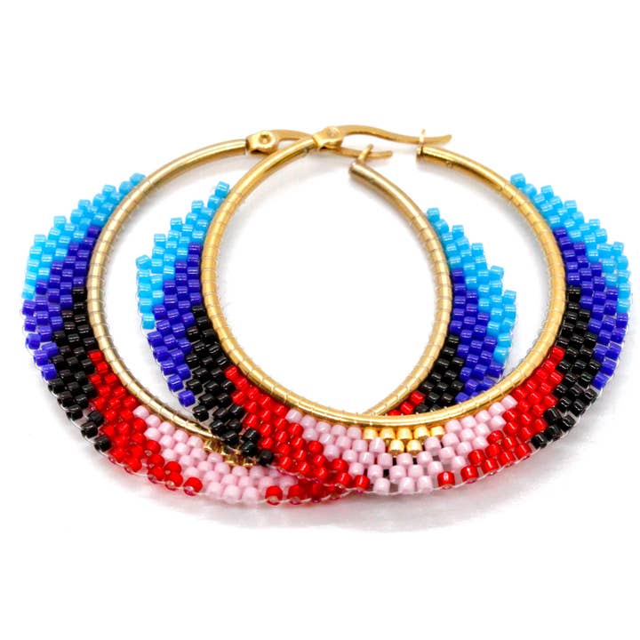 LIZOU – Brincos de argola por atacado – Brincos Retro Miyuki Seed Bead Hoop - Coleção Seeds