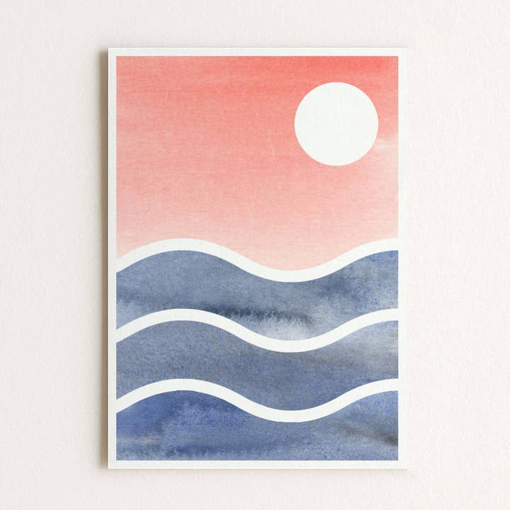 Tarjeta postal olas para venta al por mayor de atelier pio