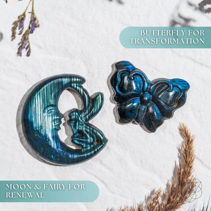 Ich bin wiedergeboren - Labradorit-Schnitzerei der Transformation für den Großhandel von Conscious Items