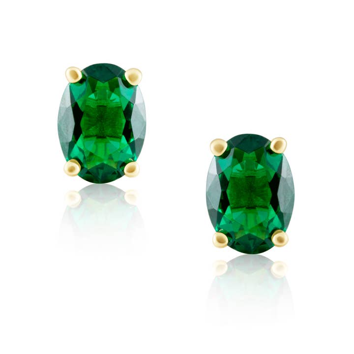 Emerald Oval Cut Studs for wholesale by Sahira Jewelry Design