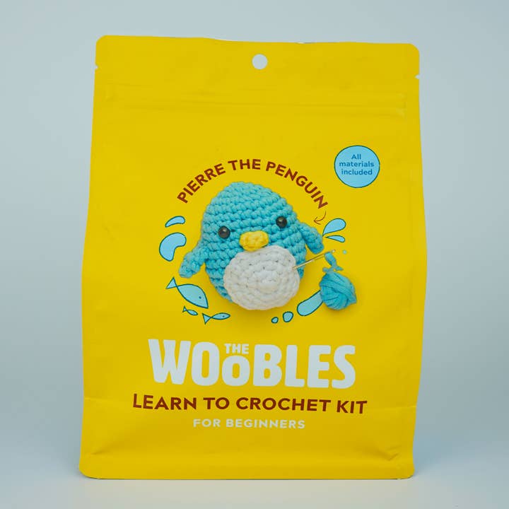 The Woobles - Wholesale Knitting/Crochet Supplies - Pierre the Penguin Beginner Crochet Kit
