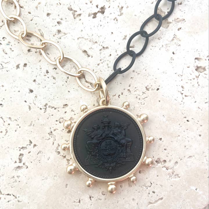 VB&CO Designs Handmade Jewelry - Wholesale Pendant/Charm Necklace - Coin necklace mixed metal jewelry