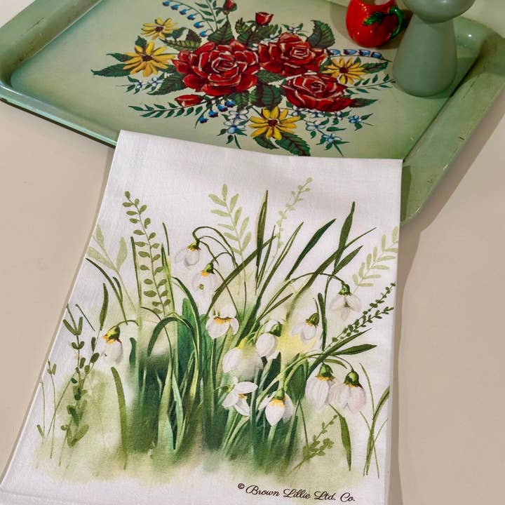Brown Lillie – Großhandel Geschirrtücher – Schneeglöckchen Blumen 28" Bestes Geschirrtuch | 100% Ringspun-Baumwolle3