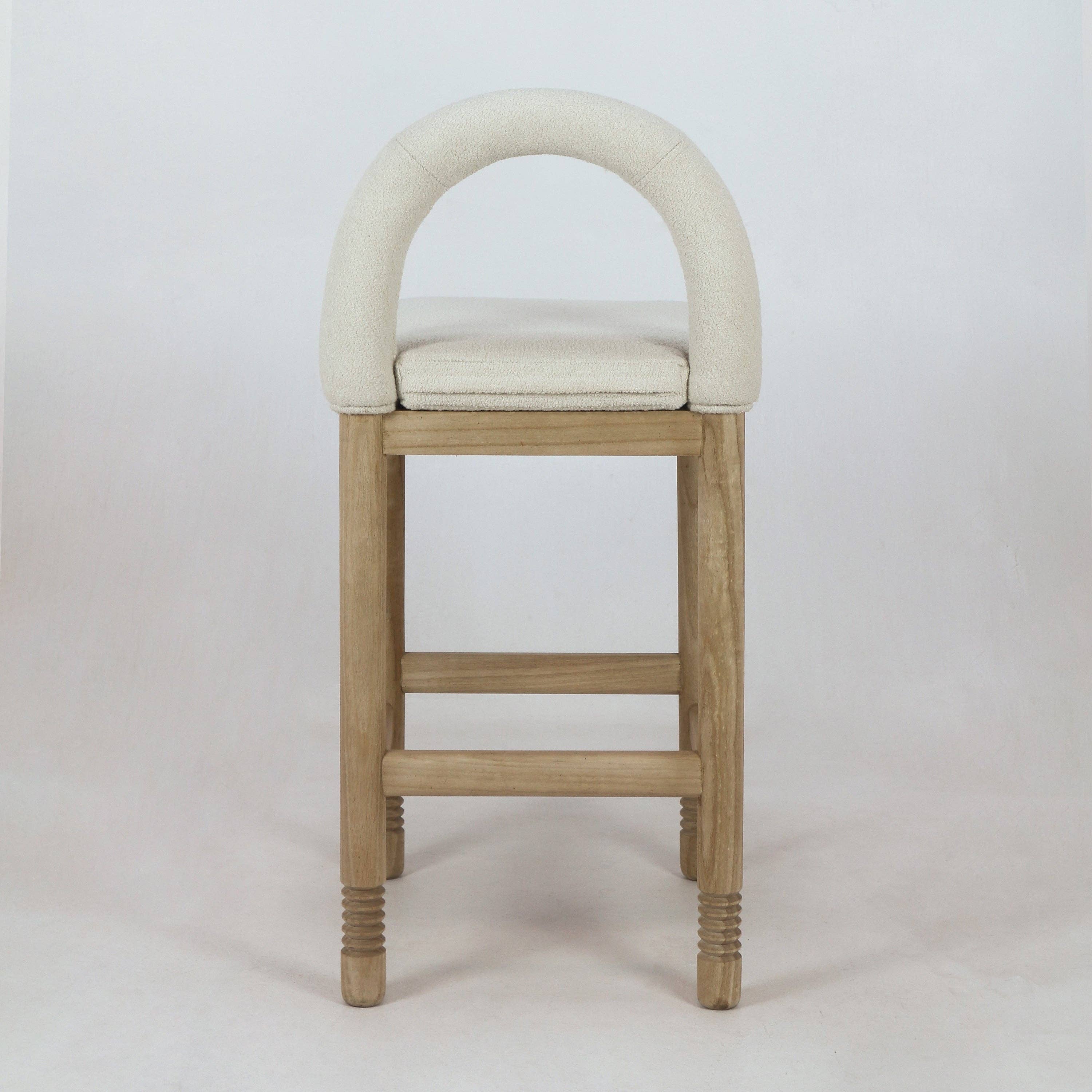 INTERIOR TONIC - Vente Tabouret - Tabouret de comptoir Heidi Teak & Boucle2