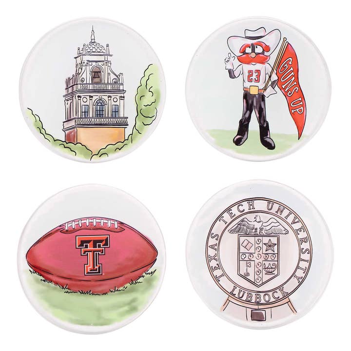 Texas Tech Coaster Set/4 for wholesale by Glory Haus