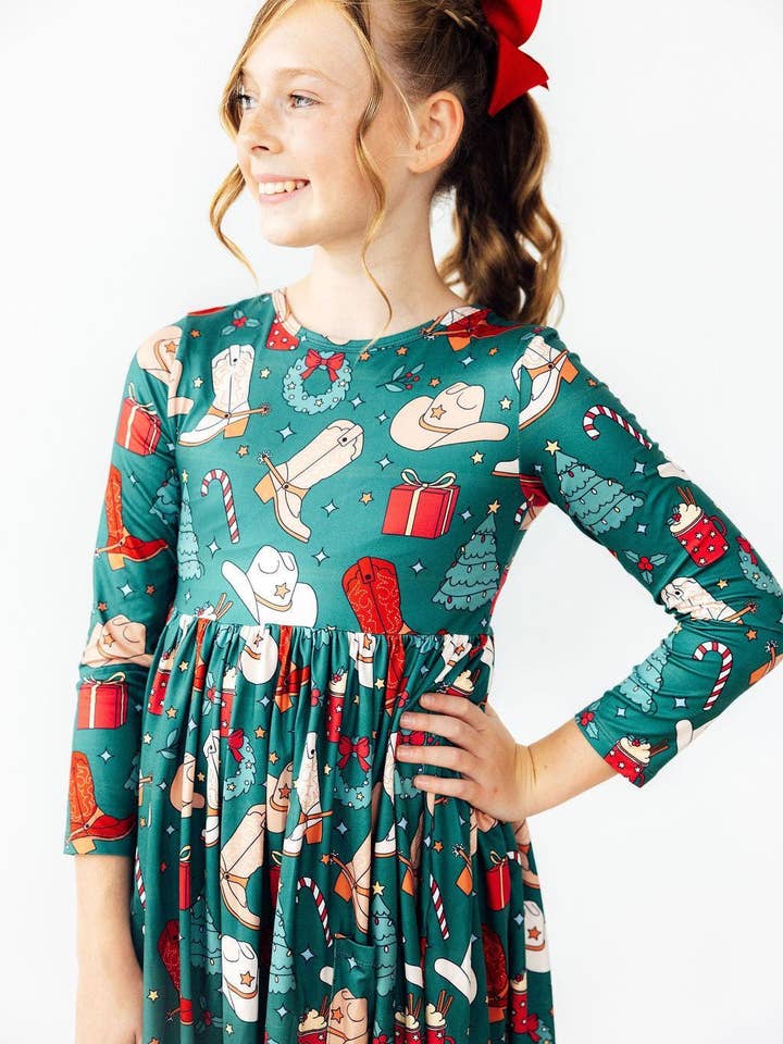 Mila & Rose - Wholesale Dress - Kids - Western Wonderland L/S Pocket Twirl Dress5