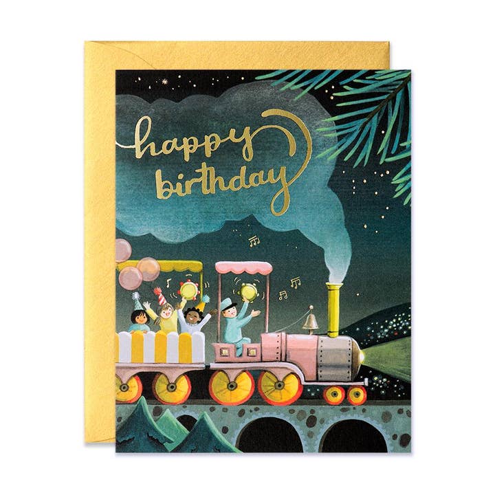 JooJoo Paper - Wholesale Birthday Card - Train Birthday Greeting Card