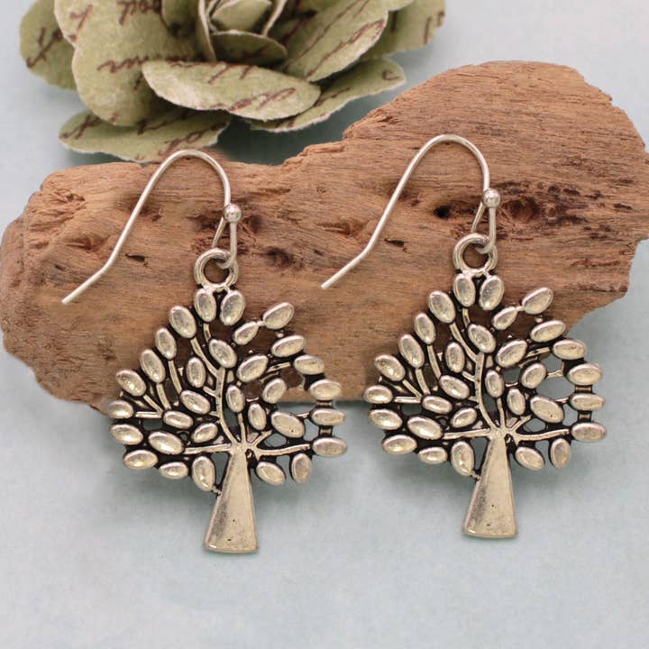 Silver Majestic Oak Tree Earring for wholesale by ZAD