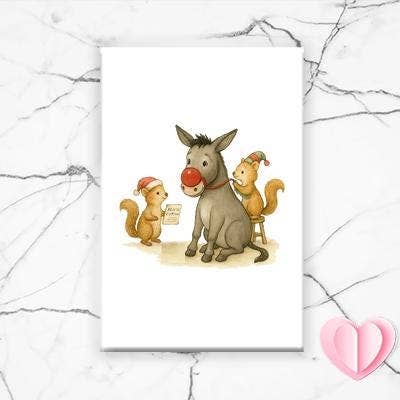 Íman de Burro de Nariz Vermelha com Disfarce de Esquilo Travesso por atacado de VenusArtsShop