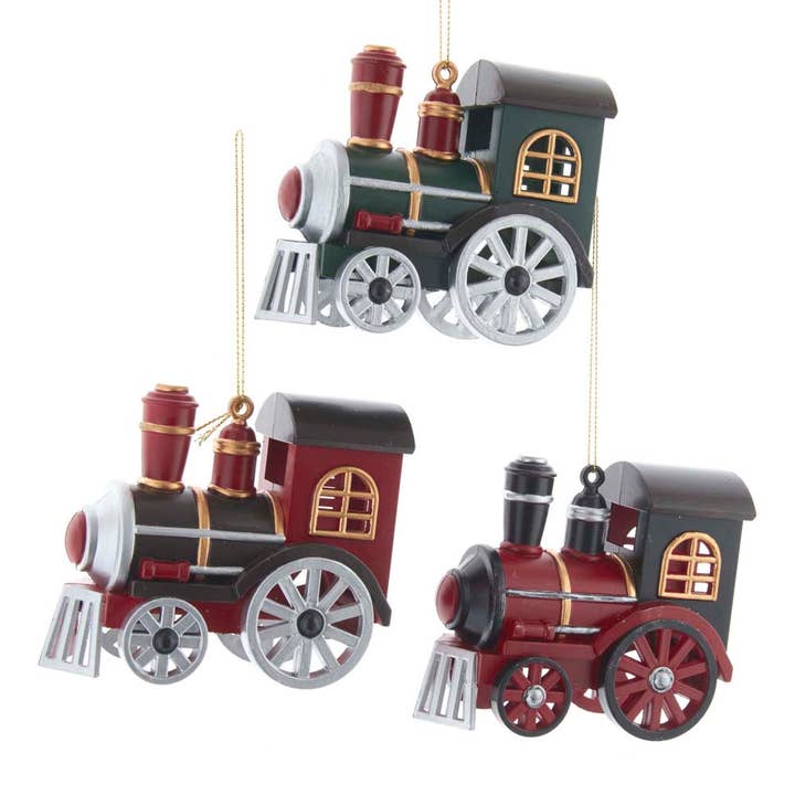 4.2"BLOW MOLD LOCOMOTIVE ORNAMENT 3/A for wholesale by Kurt S. Adler, Inc.