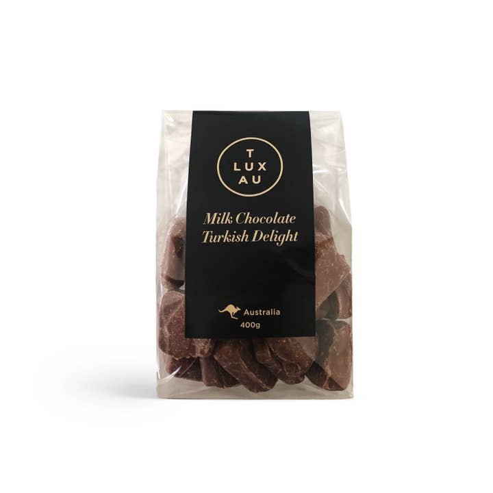 TLUXAU - Wholesale Chocolate Covered Sweets - Large - Milk Chocolate Turkish Delight 400g