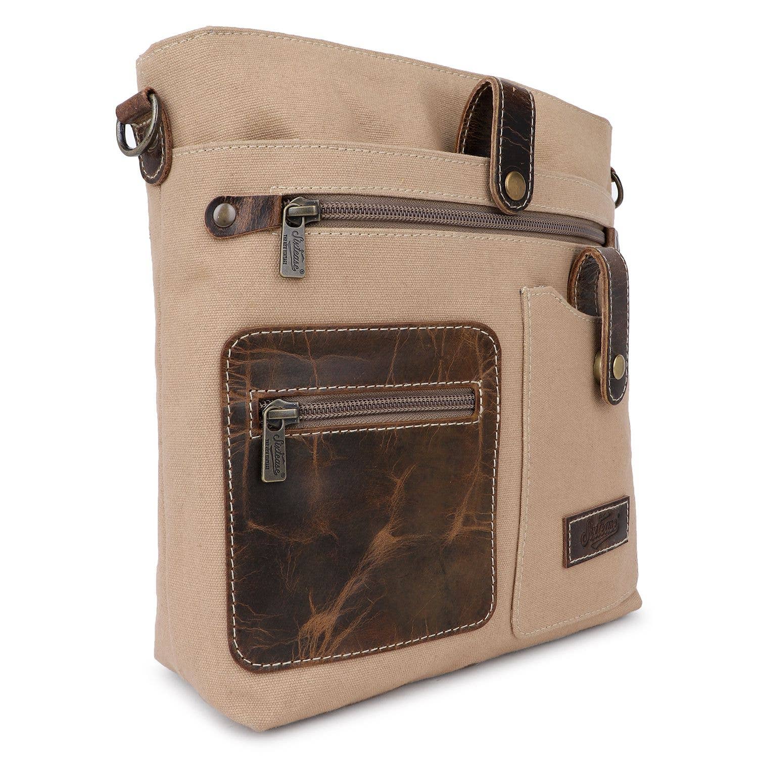 Sixtease Bags USA - Wholesale Crossbody Bag - Women's - Canvas & Leather Women's Crossbody Bag - Dun/Van Dyke4