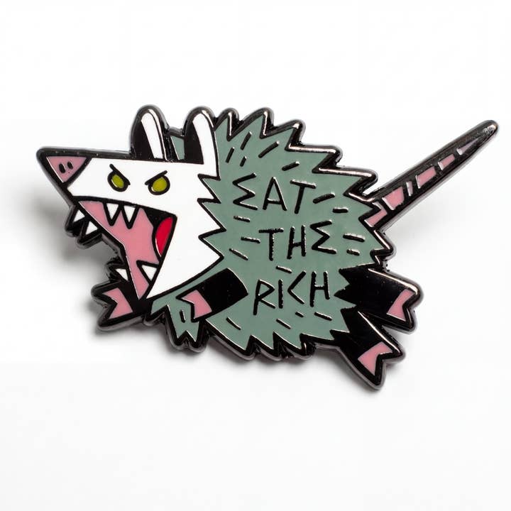 Eat The Rich Enamel Pin for wholesale by Strike Gently