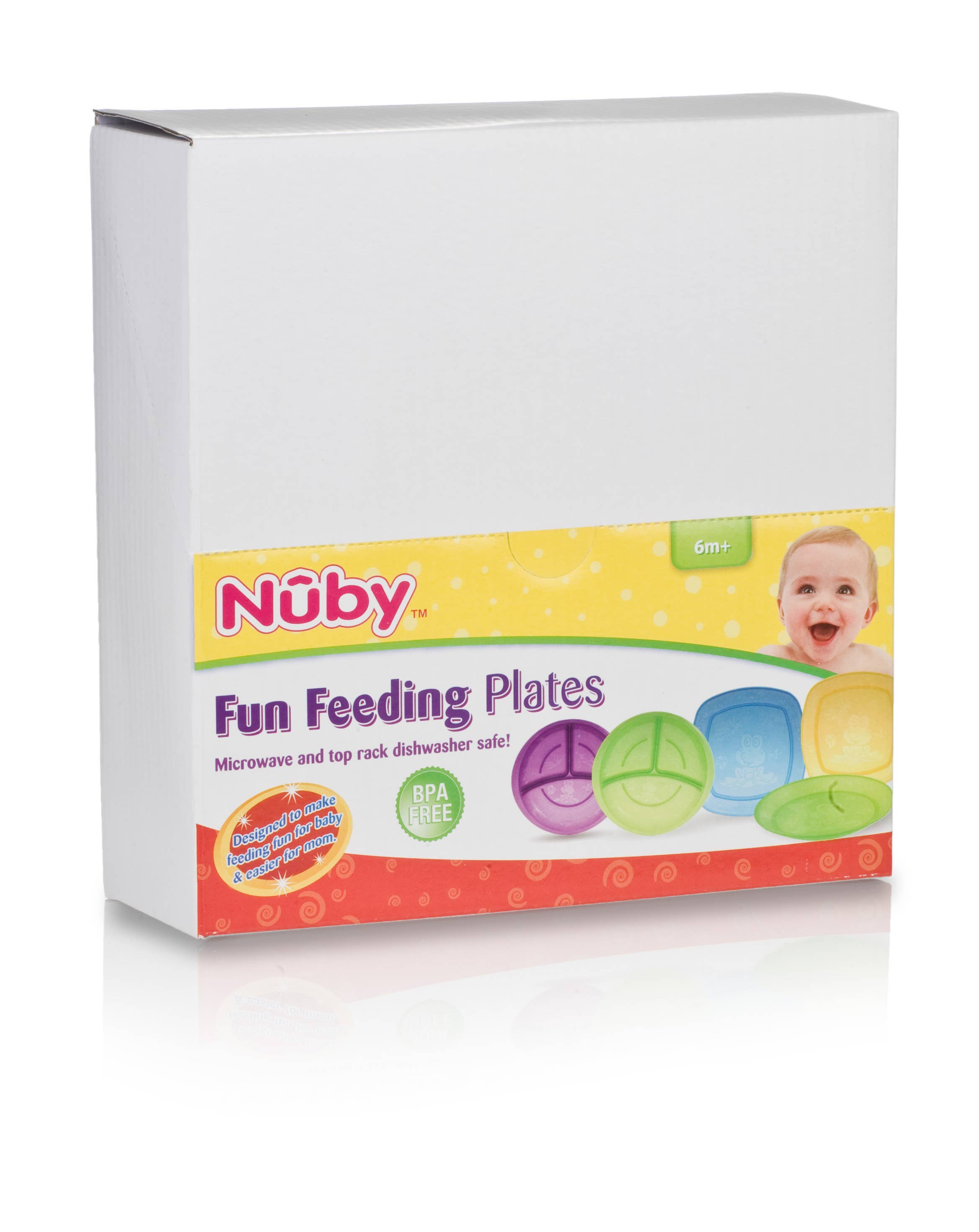 Nuby - Wholesale Dinner Plate - Kids & Baby - Value Feeding Square Plate in a 12pc1