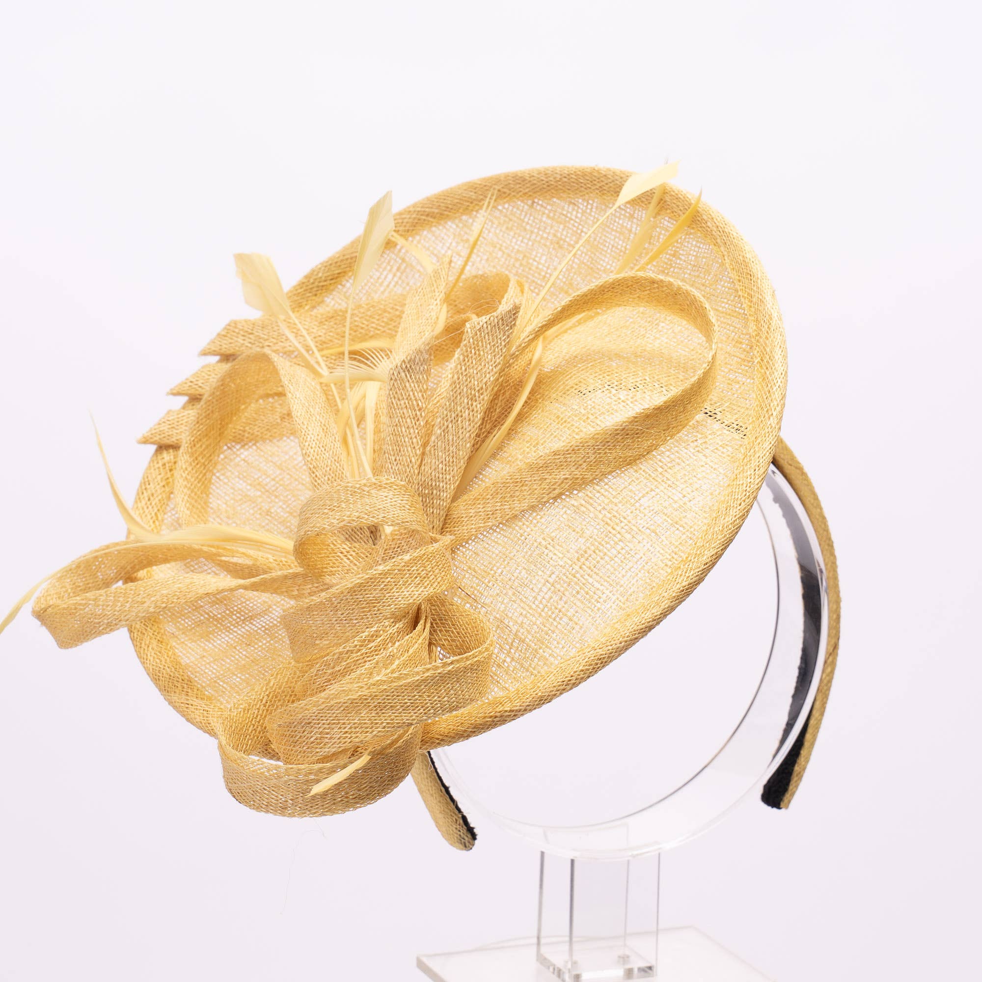 KaKyCo - Vendita all'ingrosso Fascinator - Donna - Fascetta con base in sinamay piccolo piattino da 9" | 1020879