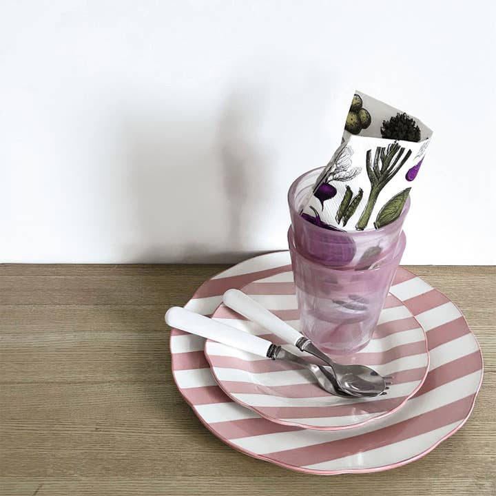 Opjet Paris - Wholesale Dinner Plate - Set of 4 pink trattoria dinner plates D26.7cm3