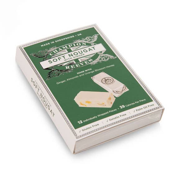 Mjuk vit Nougat med kristaliserad ingefära bitar för wholesale av Champion & Reeves