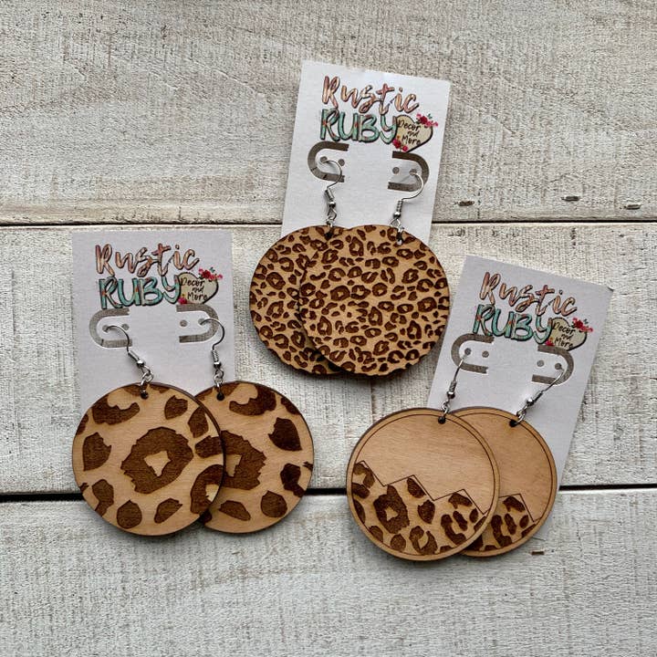 Cheetah Dangle Earrings for wholesale by Rustic Ruby Decor and More LLC