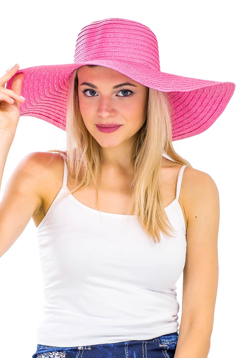 Cap Zone - Wholesale Straw Hat - Women's - Thin Light-Weight Floppy Straw Beach Sun Hat8