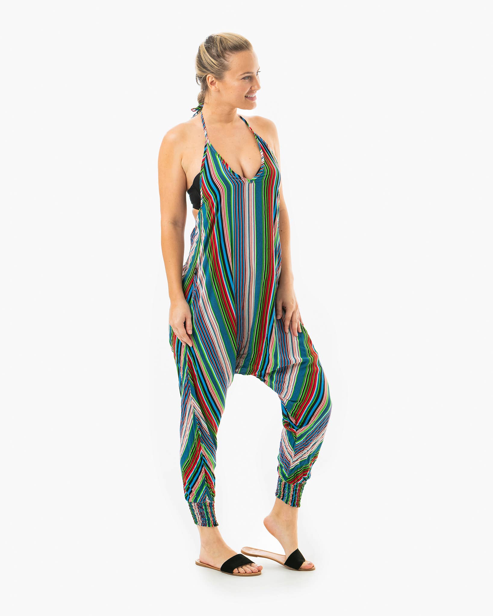 Buddha Pants - Wholesale Jumpsuit - Women's - Striped Harem Jumpsuit By Buddha Pants1